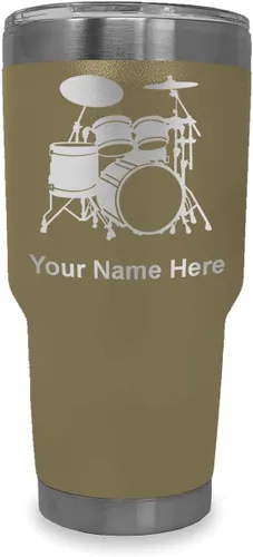 Vista 24 de LaserGram Vaso aislado al vacío de 20 onzas, juego de batería, grabado personalizado incluido (negro)