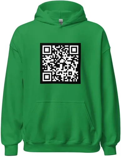 Vista 3 de NG Fuck You Funny Scannable QR Code - Sudadera con capucha unisex QRCode Negro