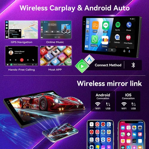 Vista 3 de [4G+128G] Radio de coche para Ford Escape 2007-2012/Mazda Tribute 2007-2012 con CarPlay Android Auto, pantalla táctil de 9 pulgadas, Android 15