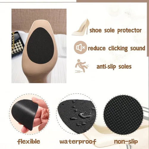 Vista 2 de Almohadillas antideslizantes para zapatos, protectores de suela de zapatos para la parte inferior de los zapatos, 6 suelas antideslizantes
