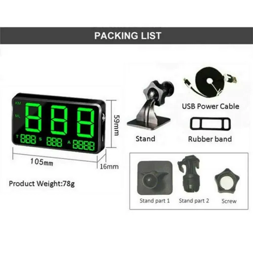 Vista 6 de MASO Coche Moto Bicicleta Universal Digital GPS Velocímetro OBD-II Overspeed Alarma Sistema MPH/KM/h