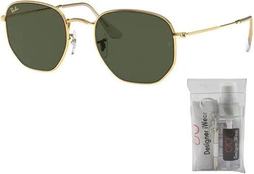 Vista 2 de Ray-Ban RB3548N HEXAGONAL Sunglasses For Men For Women BUNDLE with Designer iWear Complimentary Eyewear Care Kit