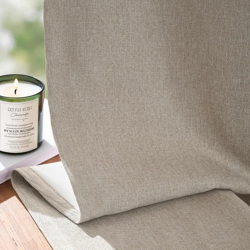 Vista 8 de Cortinas opacas completas de 63 pulgadas de largo para dormitorio, cortinas texturizadas de lino beige con forro con aislamiento térmico, cortinas