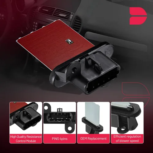 Vista 2 de BDFHYK Resistencia del motor del soplador de calentador de CA 1580879 compatible con Chevy 05-10 Cobalto, 06-11 HHR, compatible con Pontiac 07-10