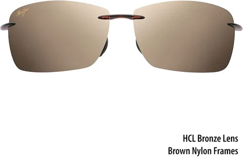 Vista 3 de Fashion H423-26 - Gafas de sol rectangulares sin montura, Marrón, Mediano
