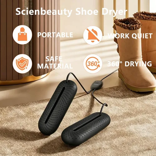 Vista 3 de Scienbeauty Electric Shoe Dryers, Portable Boots Dryer Machine with 3/6/9 Hours Timer, Drying for Footwear, Socks, Ski Boots Negro