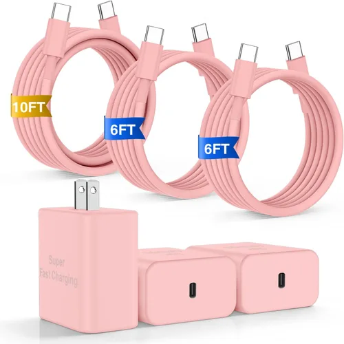 Vista 9 de Cargador para iPhone 17 16 Pro Max de Carga Rápida, Cargadores USB C Super Rápidos de 45W para iPhone 17 (6FT+6FT+10FT) Cables de Carga Tipo C