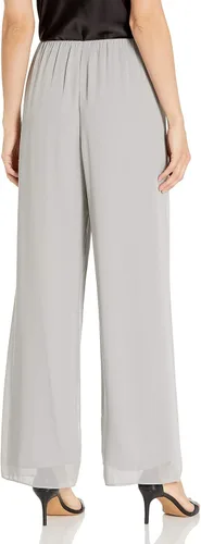 Vista 2 de Alex Evenings Pantalón de vestir de gasa de pierna ancha para mujer (Petite Regular Plus Tallas)