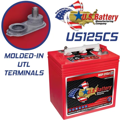 Vista 5 de US Battery US125CS 6V 240Ah Inundó la batería de ciclo profundo de plomo ácido GC2