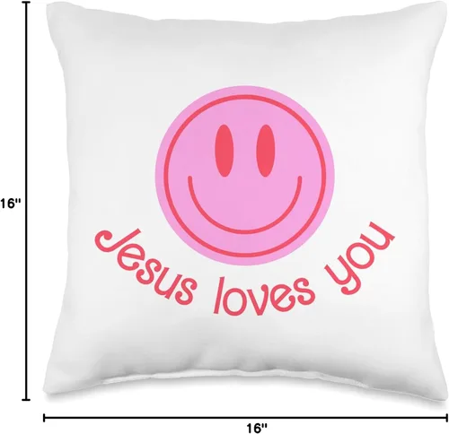 Vista 4 de Sundays With Sadie He Loves You Collection - Almohada de 16 x 16 pulgadas, multicolor