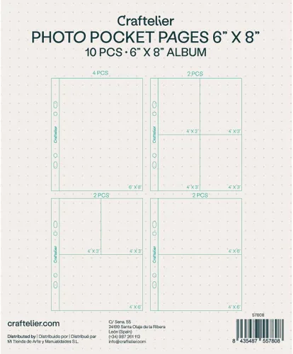 Vista 10 de Craftelier - Fundas de plástico con un solo bolsillo para álbumes de fotos personalizados Incluye 10 fundas de 6" x 8" (15,24 x 20,32 cm) en 4