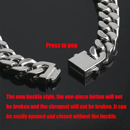 Vista 4 de Collar para hombre, cadena cubana, cadenas de acero inoxidable para hombres y mujeres, joyería gruesa Miami Hip Hop Big Gargantilla de 911130.591in