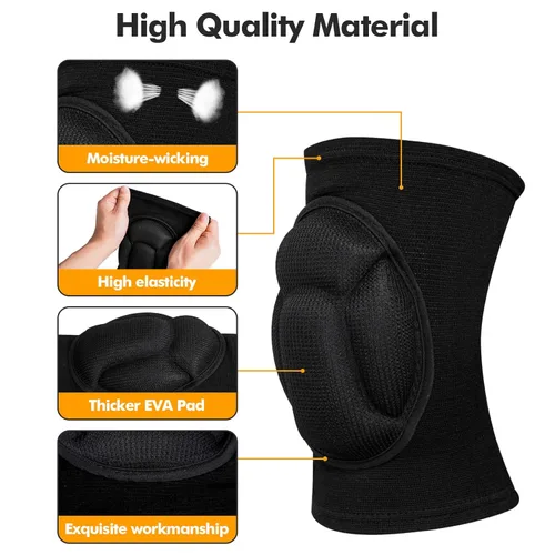 Vista 2 de Rodilleras protectoras, esponja gruesa antideslizante, rodilleras para mujer/hombre para voleibol, escalada en roca, ciclismo, baile, jardinería