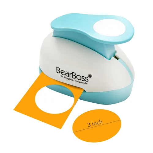 Vista 12 de BearBoss Perforadora Circular de 2 Pulgadas, Perforadora de Formas, Juego de Perforadoras de Papel para Scrapbooking, Papel de Festival, Tarjetas