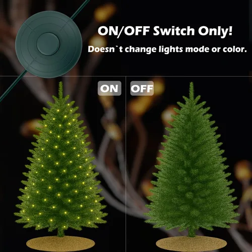 Vista 4 de Cable de alimentación Goodsby encendido/apagado para luces de árbol de Navidad, iluminación festiva, luz de cadena LED impermeable con conector