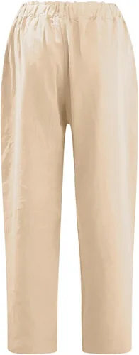 Vista 2 de Pantalones campesinos para mujer pantalones cortos de lino de playa de verano 34 pantalones capri con cintura elástica pantalones de harén recortados