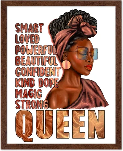Vista 14 de Poster Master Póster motivacional vintage, impresión inspiradora retro, regalo para chica afro, amiga, reina negra, mujer afroamericana