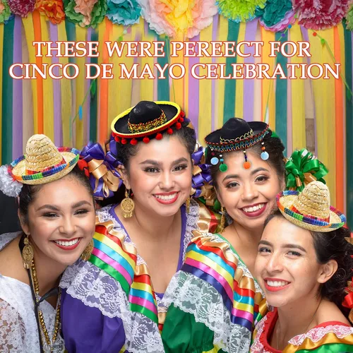 Vista 3 de 3 sombreros mexicanos, sombreros de fiesta de Cinco de Mayo, sombrero de tela para fiestas, diademas de paja para niños, mascotas, adultos, fiesta