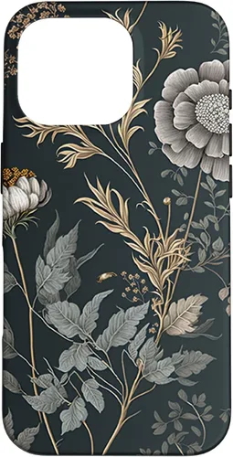 Vista 20 de iPhone 16 Cute Flowers Vintage Botánico Floral Ilustración Case