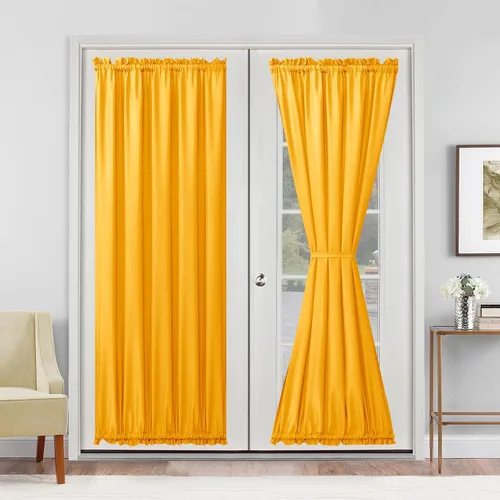 Vista 61 de Cortinas para puerta francesa, color aguamarina, 24 pulgadas de ancho x 40 pulgadas de largo, 1 panel Bolsillo para barra, semitransparente