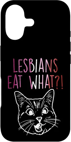 Vista 32 de Lesbians Eat What Sorprised Cat Funny LGBT Gay Pride - Carcasa para iPhone 16
