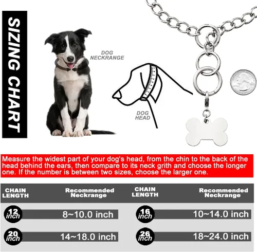 Vista 6 de Collar de perro dorado resistente con gancho de cierre de anillo, cadena de eslabones cubanos de 0.59 pulgadas, cadena de metal ajustable de acero