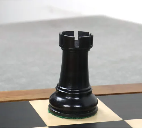 Vista 9 de Royal Chess Mall - Juego de piezas de ajedrez Leningrado Staunton - Boj ebonizado - Rey de 4