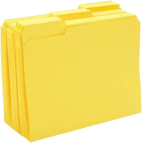 Vista 4 de Staples 508903 Carpetas de archivos con pestañas reforzadas Letra 3 Pestaña Amarillo 100Caja