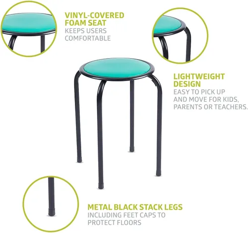 Vista 5 de Pearington Taburete acolchado multiusos para aula y hogar para niños, multicolor
