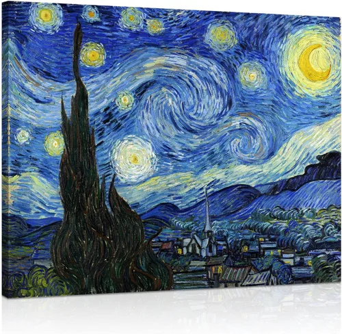 Vista 17 de Van Gogh Arte de Pared en Lienzo: Reproducción de Pintura al Óleo Almendro en Flor Imagen de Flores Decoración de Habitación, Impresiones de Arte