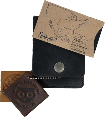 Vista 28 de Hide & Drink, Cartera vertical con bolsillo frontal con ranura para tarjetas, almacenamiento compacto para billetes, tarjetero, cuero de grano