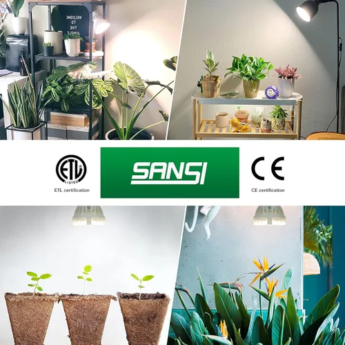 Vista 6 de SANSI Bombilla de cultivo con tecnología COC, lámpara de cultivo de espectro completo de 10 W (equivalente a 150 W) con lente óptica para alto PPFD