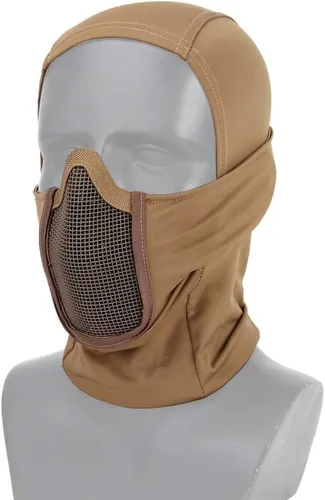 Vista 8 de Pasamontañas de malla con cubierta facial completa, antipolvo, resistente al viento, para paintball Airsoft