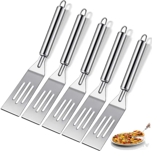 Vista 7 de Patelai Paquete de 5 espátulas pequeñas, mini espátula para servir y voltear, espátula para brownies, para servir y voltear, para cocinar Agarradera