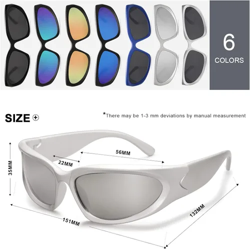 Vista 5 de VANLINKER Gafas de sol deportivas envolventes para mujer a la moda y a la moda