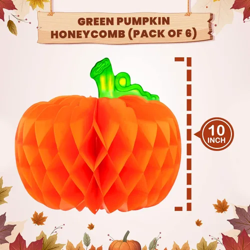Vista 2 de KatchOn Centros de mesa de calabaza de 10 pulgadas, paquete de 6 2-Naranja