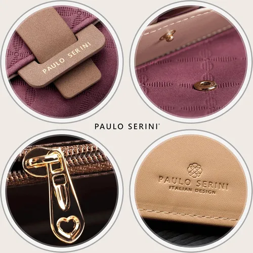 Vista 4 de PAULO SERINI Cartera Mujer - Cartera para mujer con monedero - Tarjetero 9 tarjetas - Pulsera - Carteras veganas para mujer - Regalos de cumpleaños