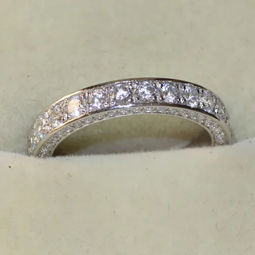 Vista 33 de Iumer - Anillo de zircón de dos piezas con incrustaciones de diamantes de imitación artificiales para mujer, talla 6-10.
