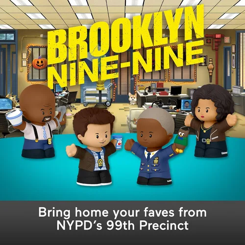 Vista 2 de Little People Collector Brooklyn Nine-Nine TV Series Edición Especial Set para adultos y fanáticos, 4 figuras en paquete de exhibición