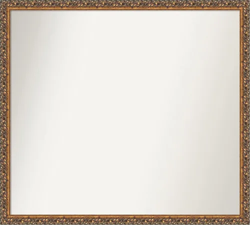 Vista 194 de Amanti Art Espejo de baño de bronce para sobre fregadero, 29 x 19 pulgadas, espejo rectangular de bronce antiguo, marco de madera tradicional