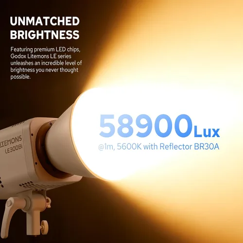 Vista 3 de Godox Litemons LE300Bi - Luz de video LED bicolor de 300 W con ventilador