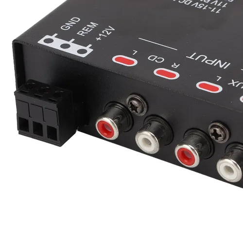 Vista 8 de Ecualizador gráfico de audio para automóvil de 7 bandas con filtro de paso bajo, entradas de alto nivel, salidas sub delanteras y traseras