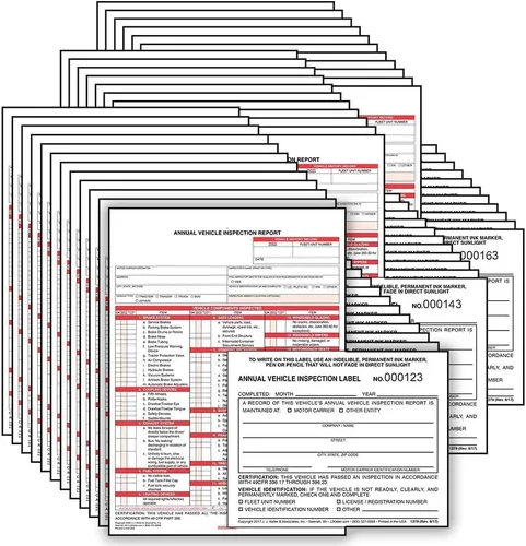 Vista 7 de Formulario y etiqueta del informe anual de inspección de vehículos de J. J