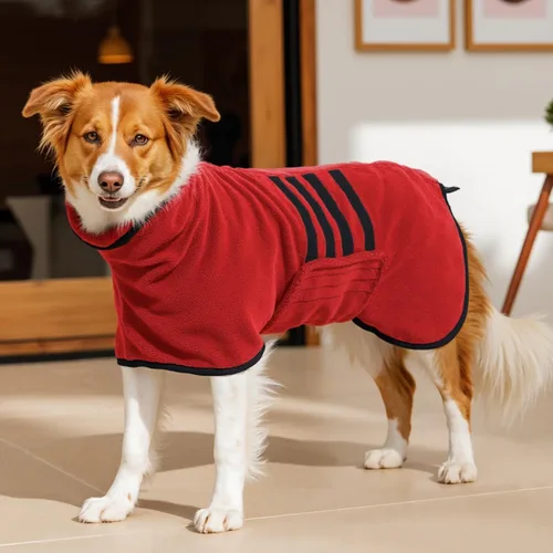 Vista 9 de Bata de Baño de Microfibra para Perro Toalla Envolvente para Perro Abrigo de Secado Súper Absorbente Bata de Baño para Cachorro, Perros Medianos