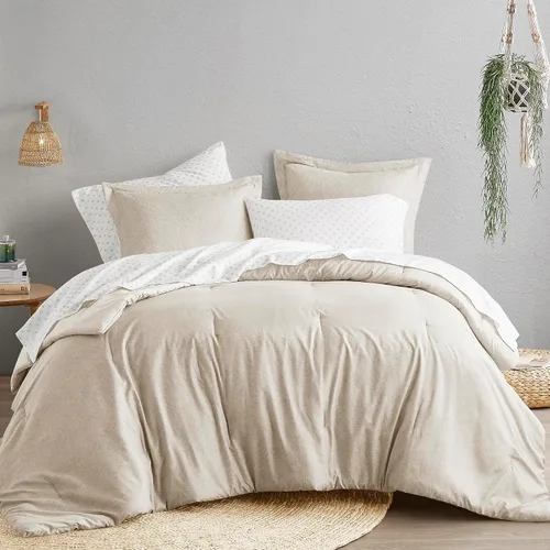 Vista 8 de Comfort Spaces Camden - Juego de edredón para todas las estaciones, tamaño individual/individual XL, 2 piezas, color gris