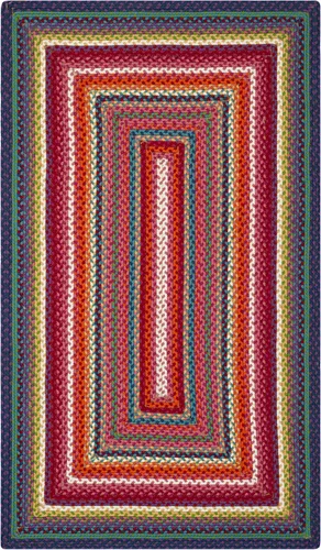 Vista 12 de SAFAVIEH Alfombra lavable para exteriores, colección trenzada de 2.3 x 8 pies, multicolor, hecha a mano y reversible, no desprende pelusa y fácil