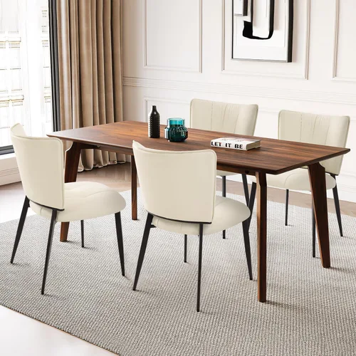 Vista 8 de Homcosan Juego de 2 sillas de comedor, modernas sillas de cocina con asiento acolchado tapizado y patas de metal, fácil montaje, sillas de comedor