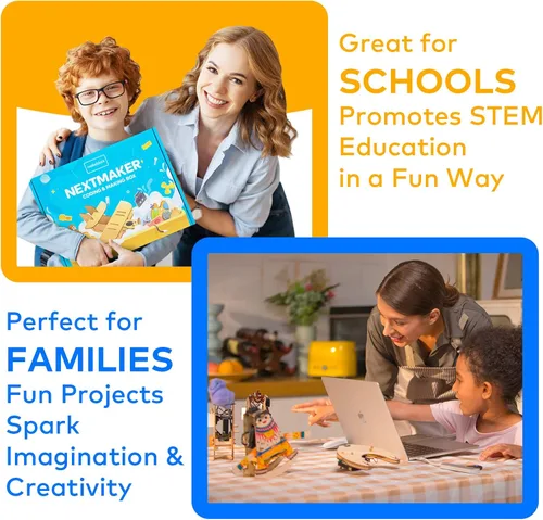Vista 2 de Makeblock NextMaker - Kit STEM para niños de 8 a 10 años, kit de codificación educativo con ricos recursos de aprendizaje en línea, kit de ciencia