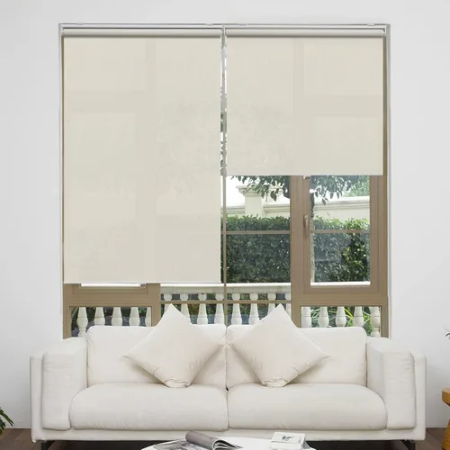 Vista 2 de AOSKY Persianas enrollables sin cordones para ventanas que filtran la luz, pantalla solar semitransparente, con 5% de apertura, protección UV