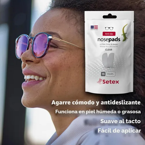 Vista 5 de Setex Gecko Grip - Almohadillas antideslizantes para la nariz de 0.071 in de grosor, (5 pares transparentes) fabricadas en Estados Unidos